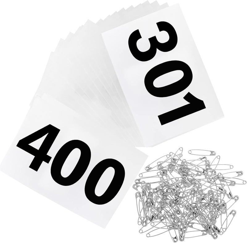 Outink Running Bibs Race Competitor Numbers Waterproof Runners Race Numbers with Safety Pins for Marathon Races Events 5.9" x 7.9" - Image 1
